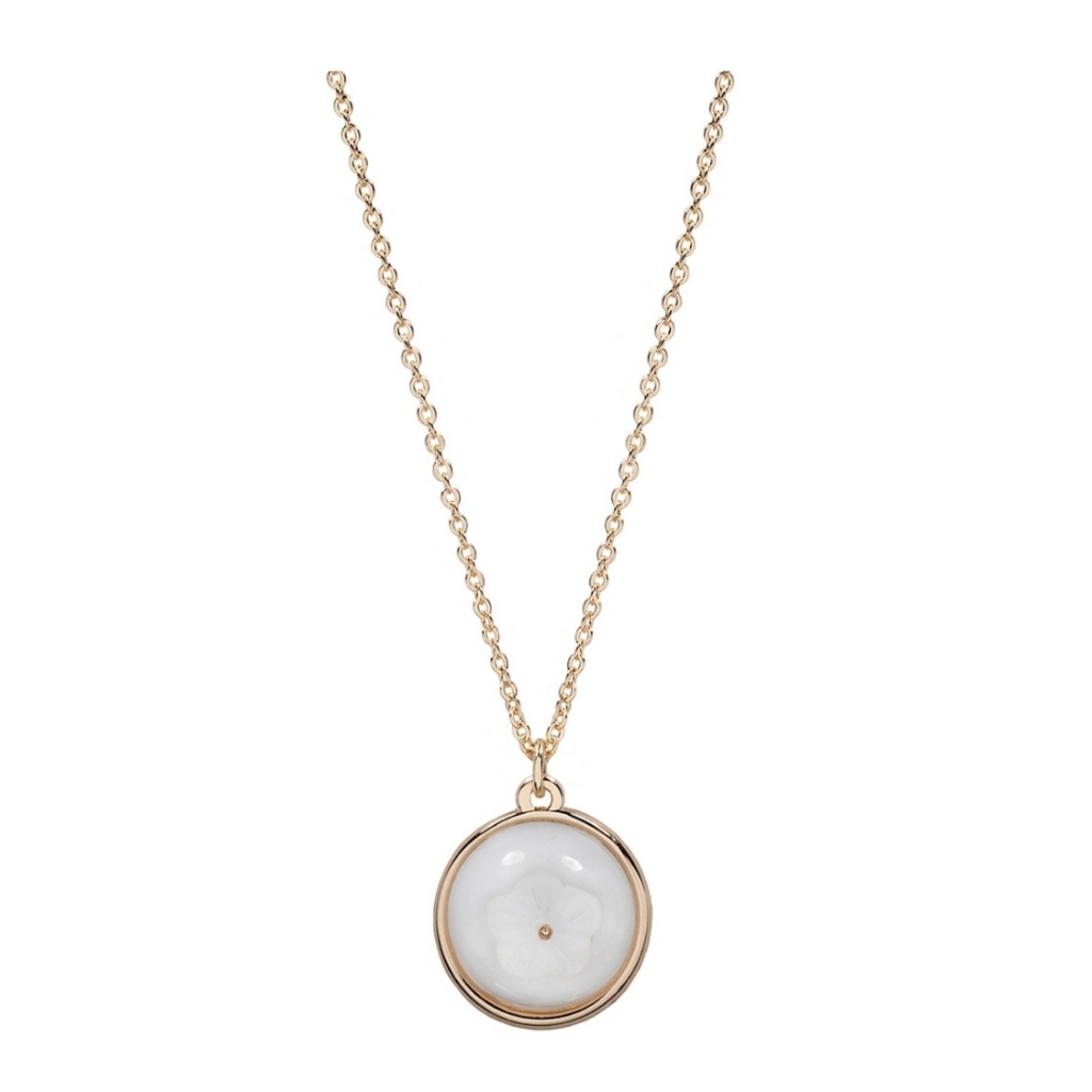 Nip Lauren Conrad Gold Tone Floral Icon Pendant Necklace 20$